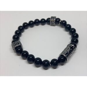 LEGACY for MEN by Simone I. M81356X Black Women's (10mm) Stretch Bracelet JE22
